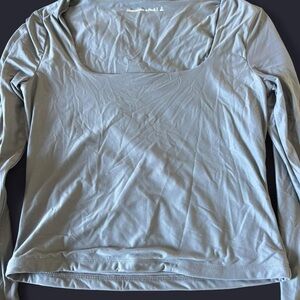 Abercrombie & Fitch Women's Long Sleeve Scoop Neck Top - Grey